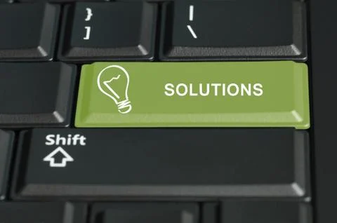 Shift to solutions  button on enter key Stock Photos