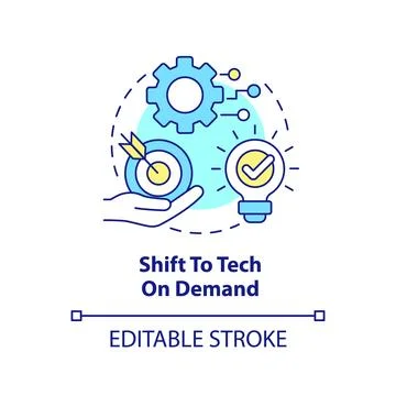 Shift to tech on demand concept icon Illustrazione stock
