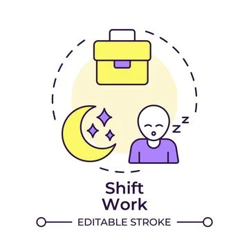 Shift work multi color concept icon Stock Illustration