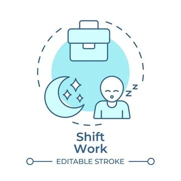 Shift work soft blue concept icon Stock Illustration
