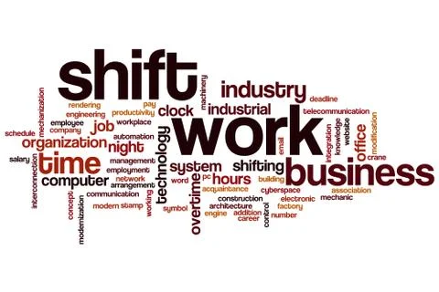 Shift work word cloud Stock Illustration