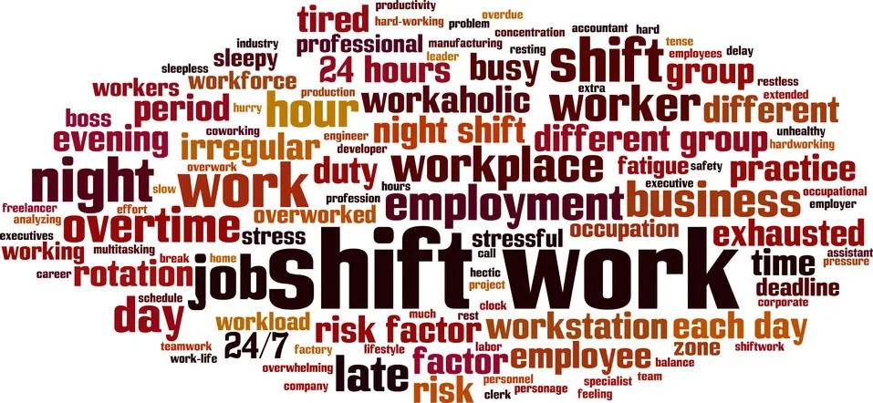 Shift work word cloud Stock Illustration