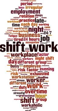Shift work word cloud Stock Illustration