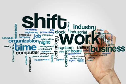 Shift work word cloud Stock Photos