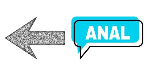 Shifted Anal Message Cloud and Net Mesh Arrow Left Icon Stock Illustration