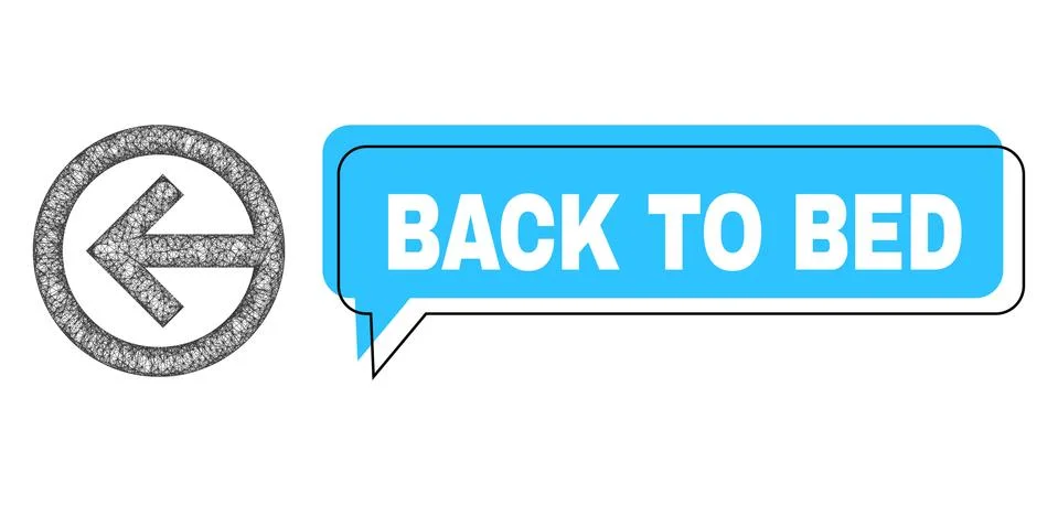Shifted Back to Bed Chat Cloud and Hatched Direction Left Icon イラスト素材