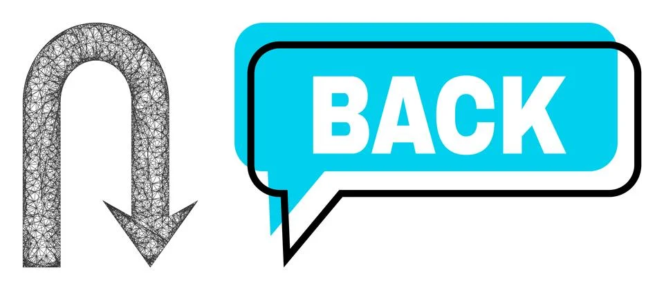 Shifted Back Chat Cloud and Net Turn Back Icon Illustrazione stock