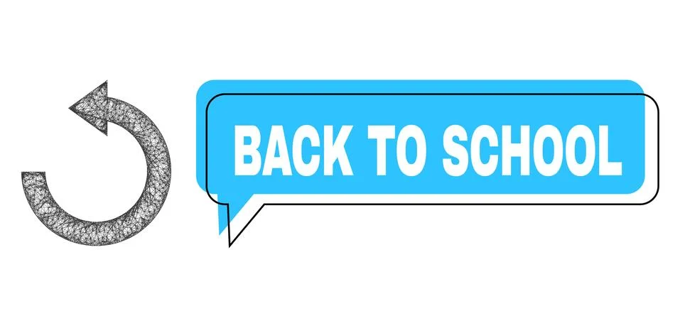Shifted Back to School Chat Cloud and Linear Rotate Left Icon Stockillustratie