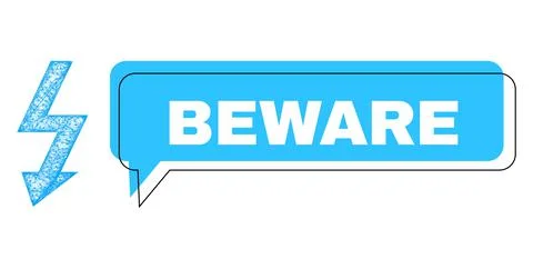 Shifted Beware Chat Cloud and Net Mesh High Voltage Icon 스톡 일러스트