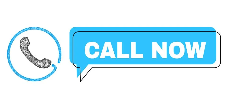 Shifted Call Now Message Cloud and Network Phone Icon 스톡 일러스트