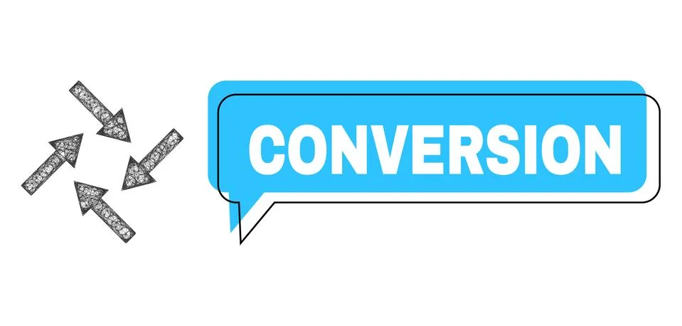 Shifted Conversion Chat Balloon and Hatched Centripetal Arrows Icon Illustrazione stock