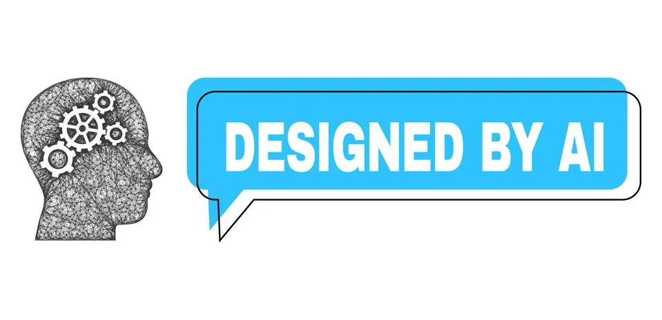 Shifted Designed by Ai Speech Cloud and Hatched Brain Gears Icon Illustrazione stock