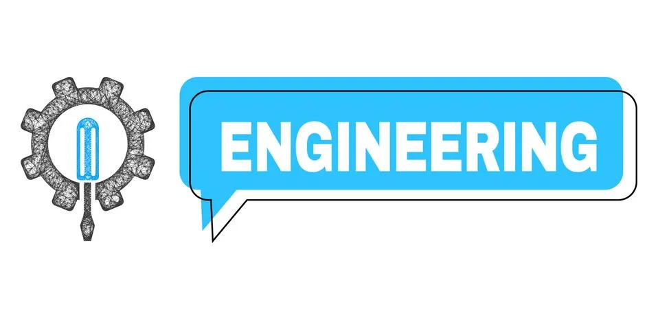 Shifted Engineering Message Bubble and Hatched Engineering Icon Stock Illustration