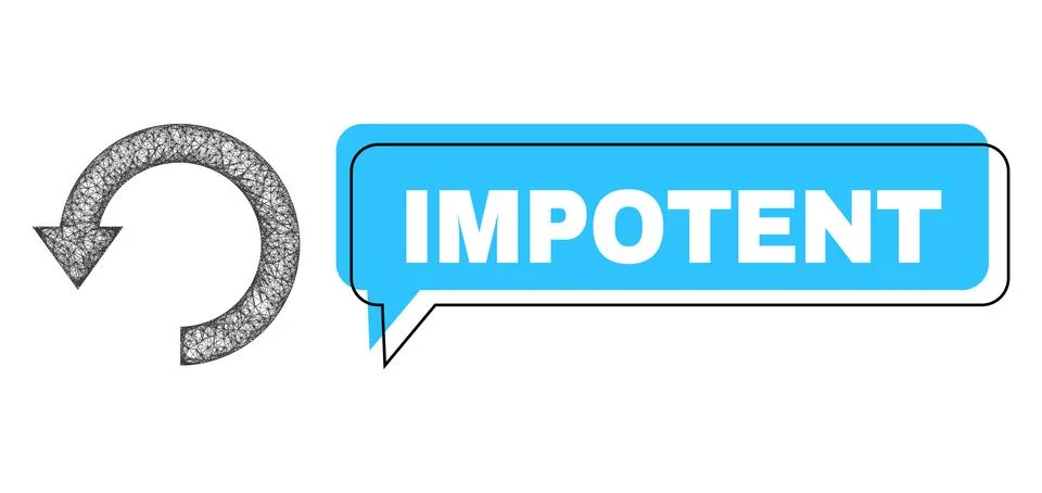 Shifted Impotent Message Cloud and Hatched Rotate Down Icon Illustrazione stock