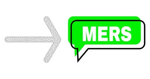 Shifted Mers Green Chat Cloud and Mesh 2D Arrow Right Illustrazione stock