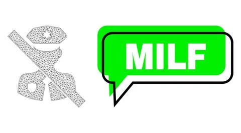 Shifted Milf Green Text Frame and Mesh 2D No Police Guard Illustrazione stock