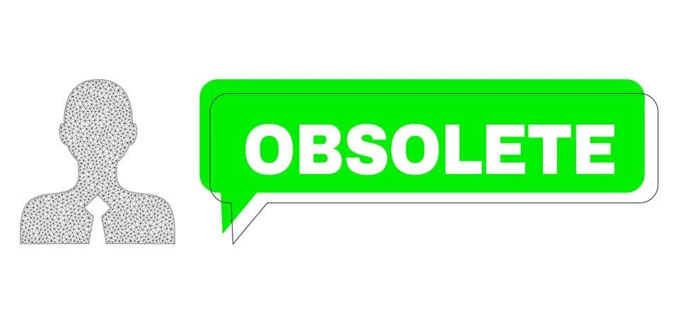 Shifted Obsolete Green Text Cloud and Mesh Network Official Person Stock Illustration
