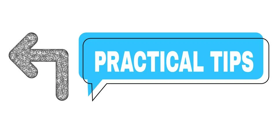 Shifted Practical Tips Chat Bubble and Network Turn Left Icon Stock Illustration