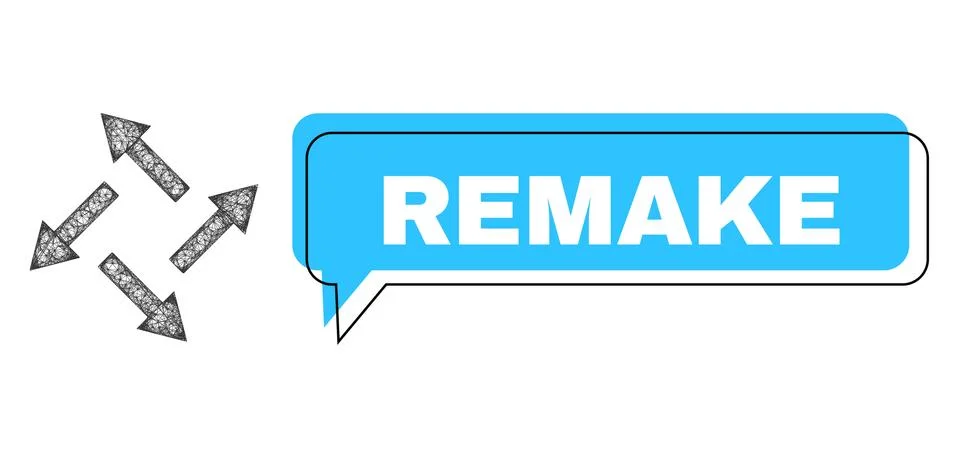 Shifted Remake Message Bubble and Linear Centrifugal Arrows Icon Stockillustratie