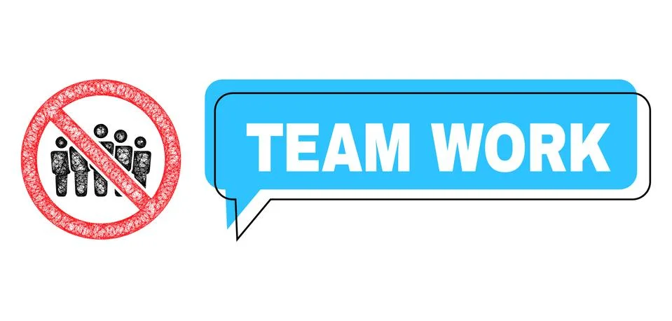 Shifted Team Work Chat Frame and Net Forbidden People Crowd Icon Stock Illustration