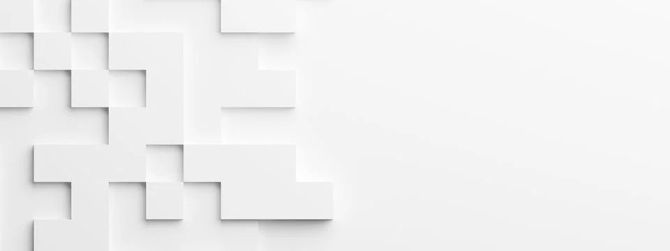 Shifted white cube boxes block background wallpaper banner with copy space イラスト素材