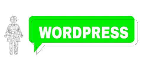 Shifted Wordpress Green Chat Frame and Mesh 2D Woman Stock Illustration
