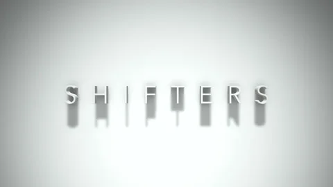 Shifters 3D title animation with shadows on a white background Video stock 297516294