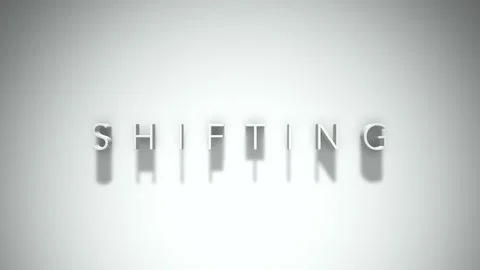 Shifting 3D title animation with shadows on a white background Stock Footage 297516297