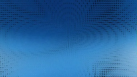 Shifting Blue Halftone Patterns on Digital Gradient Background Vídeo Stock 336776281