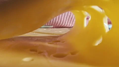 Shifting Cheese Slice Placed on Fresh Bread for a Morning Breakfast Snack 库存影片 331098860