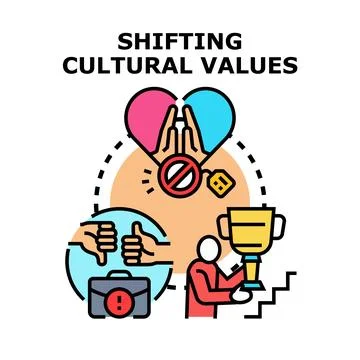 Shifting cultural values conceptualizing modern evolution Stock Illustration