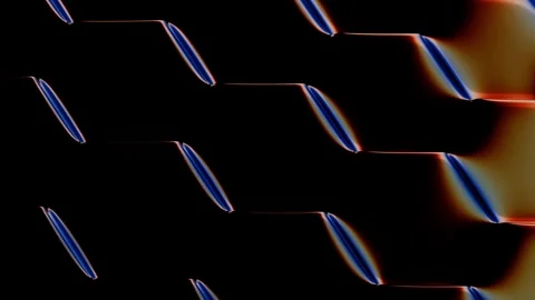 Shifting dark blue hexagonal geometric pattern with gold edges Stock Footage 346810868