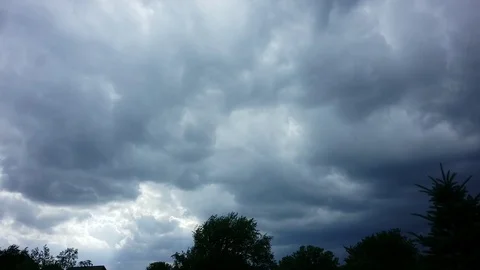 Shifting direction clouds pre-storm Stock Footage 94132040