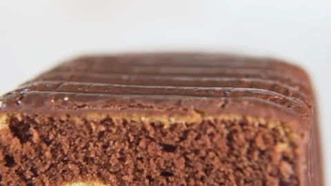 Shifting focus on marble cake, Closeup, Studio shot Video stock 251862604