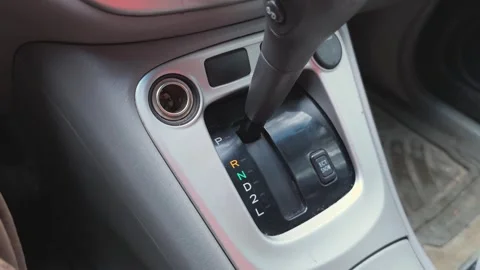 Shifting gears in a car with automatic transmission step by step Stock Footage 340461845
