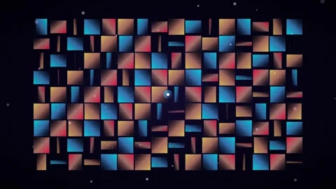 Shifting Gradient Square Grid Loop - Flickering Particle Tech Backdrop 스톡 동영상 341563400