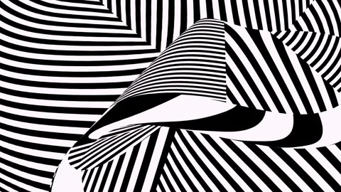 Shifting hypnotic black and white lines dynamic backdrop. Stock Footage 336297516