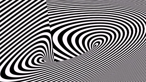 Shifting hypnotic black and white lines dynamic backdrop. Video stock 336297521