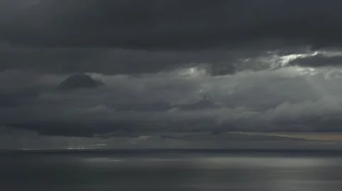 Shifting Light and Grey Clouds over Cook Inlet Water Video stock 12133396
