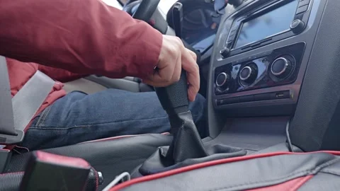 Shifting up in a manual car to speed up. Stock Footage 329164885
