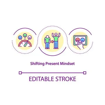 Shifting present mindset concept icon Stock Illustration