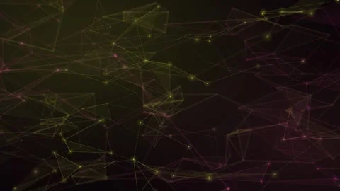 A shifting web of fine connected lines and glowing nodes moves across a moo.. Stock Footage 347288943