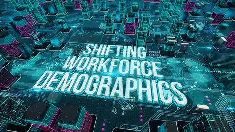 Shifting Workforce Demographics digital technology hi-tech concept Stock Footage 110307531