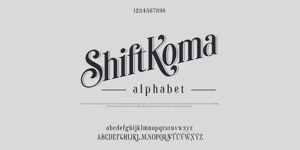 ShiftKoma font Stock Illustration