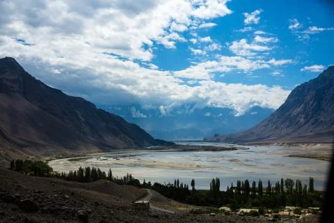 Shigar valley and river Stock Photos