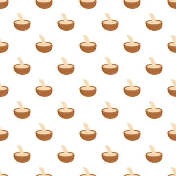 Shiitake mushroom pattern repeating on white background 库存插图