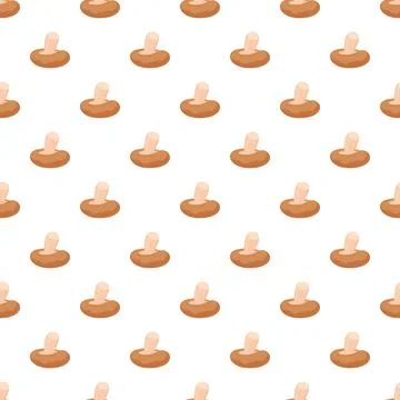 Shiitake mushroom repeating pattern on white background Illustrazione stock