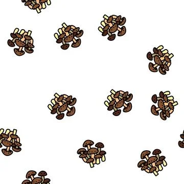 Shiitake mushroom vector seamless pattern Illustrazione stock