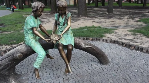 Сhildren sculpture Stock Footage 50356860