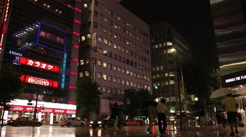 Shimbashi road at night Video stock 40640604